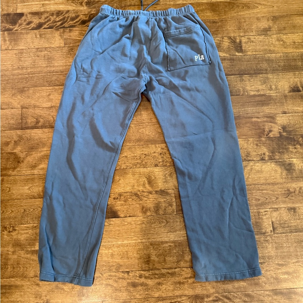 YoungLA Blue Sweatpants with Elastic Waistband and Relaxed Fit